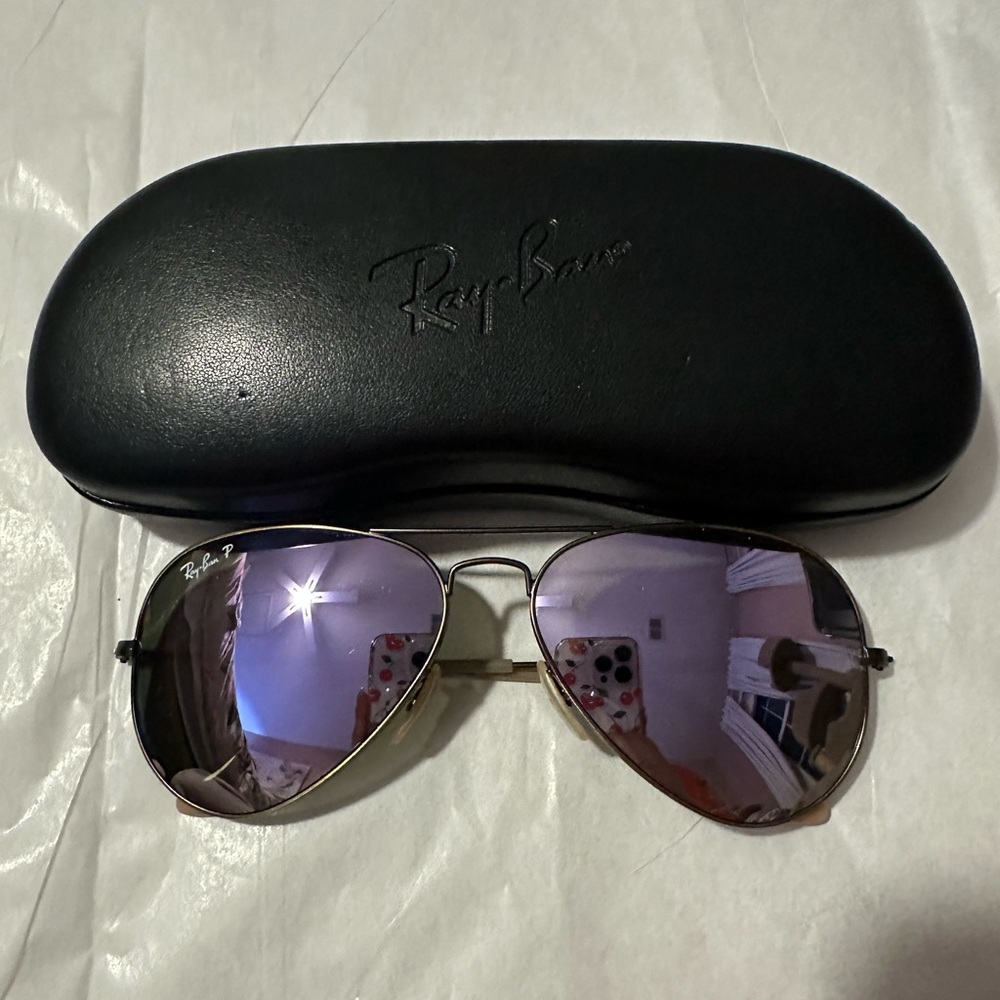 AUTHENTIC Ray-Ban RB3025 Lilac Mirror Polarized Sunglasses